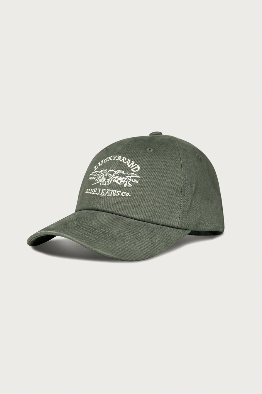 Lucky Blue Jeans Co. Embroidered Dad Hat — BRIGHT GREEN — image 1