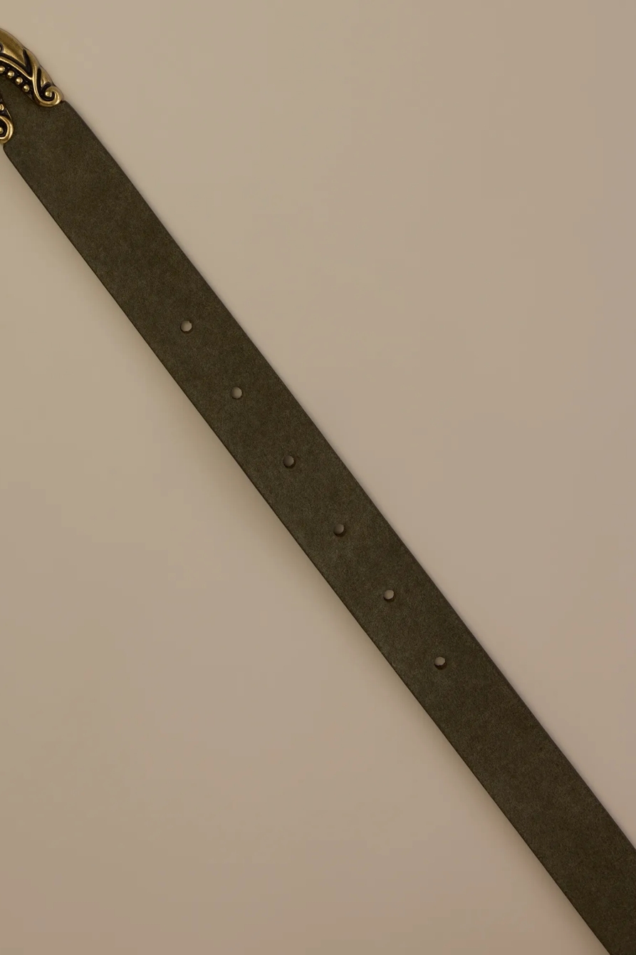 WESTERN SUEDE BELT — OLIVE — image 2