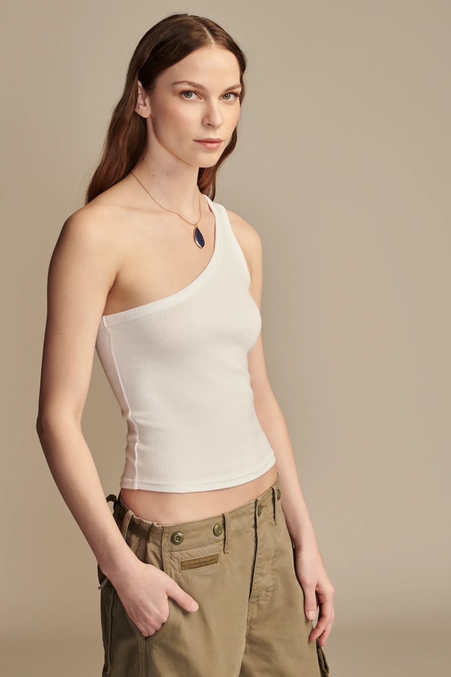 ONE SHOULDER TANK — BRIGHT WHITE — image 4