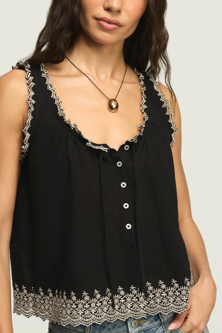EMBROIDERED SWING TANK — CAVIAR — image 2