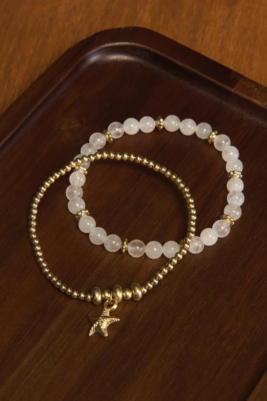 Beaded Starfish Bracelet Set — GOLD — image 2