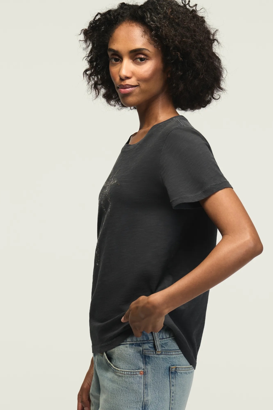 EMBELLISHED PALM CLASSIC CREW — JET BLACK — image 4