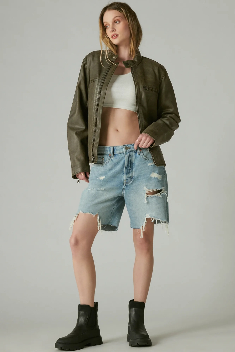 WASHED LEATHER BONNEVILLE JACKET — WASHED BLACK — image 7