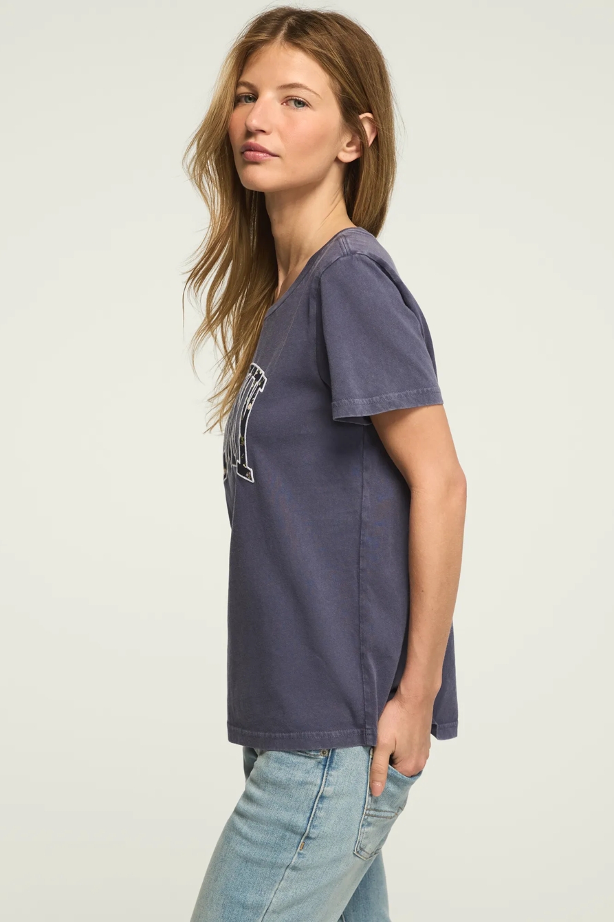 FLORAL APPLIQUE LUCKY CLASSIC CREW — NIGHT SHADOW BLUE — image 3