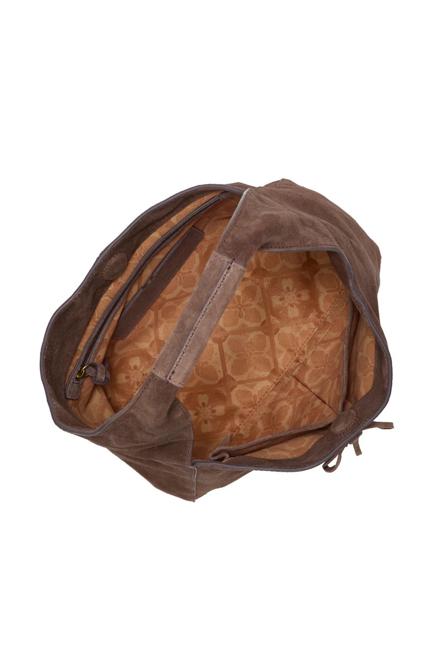 CLEM MINI SUEDE HOBO BAG — DARK BROWN — image 3