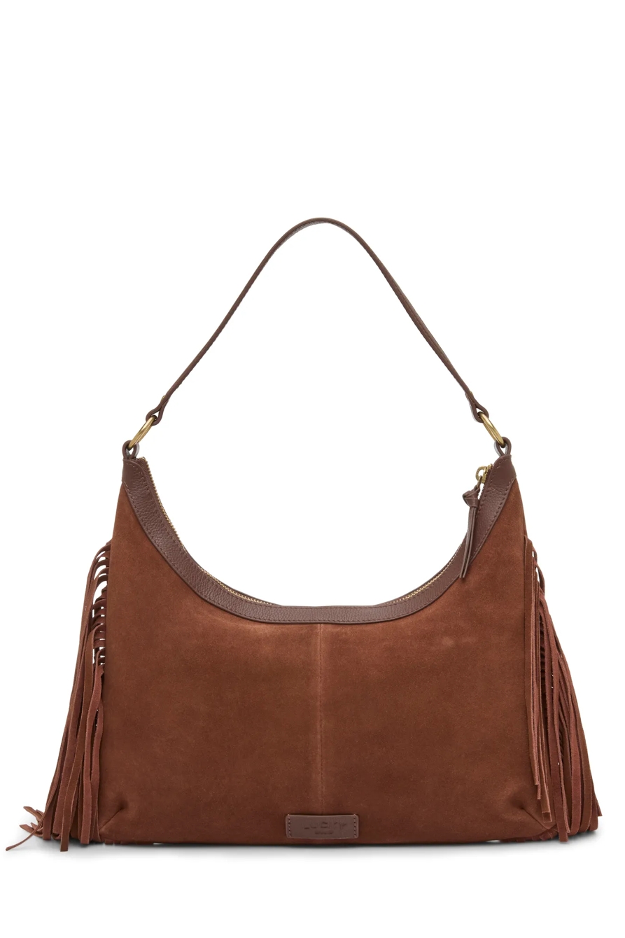 LUX FRINGE SHOULDER BAG — DARK CAPPUCINO — image 2