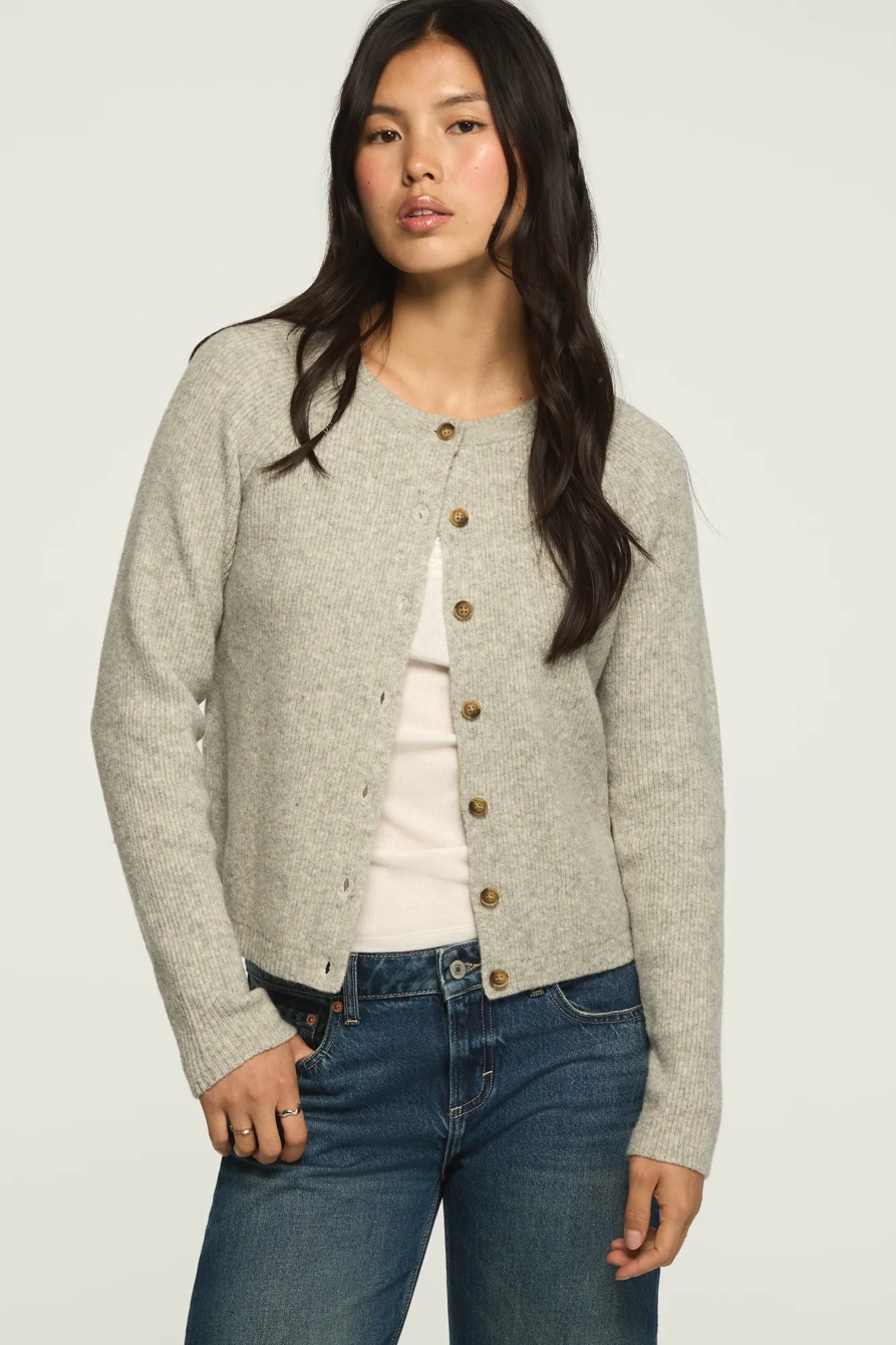 CLOUD SOFT CARDIGAN — LIGHT HEATHER GRAY — image 1