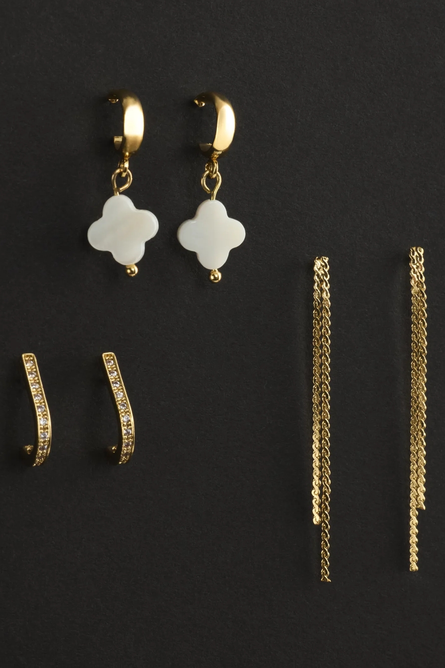 Clover 3 Pack Earrings — GOLD — image 2