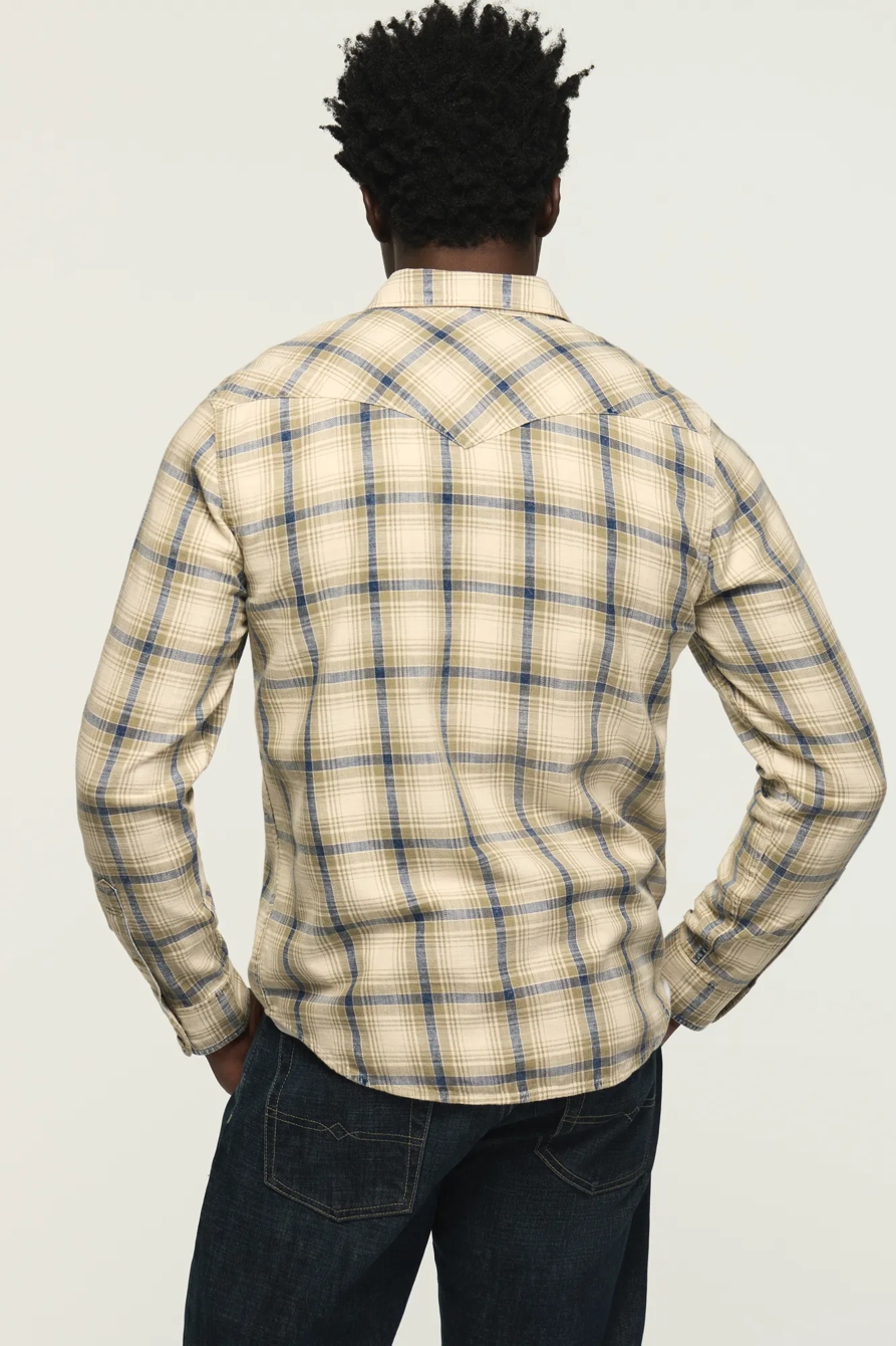 INDIGO PLAID WESTERN SHIRT — NATURAL MULTI PLAID — image 5