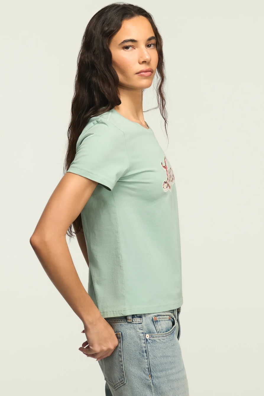 LUCKY LOGO FLORAL CLASSIC CREW — ETHER — image 4