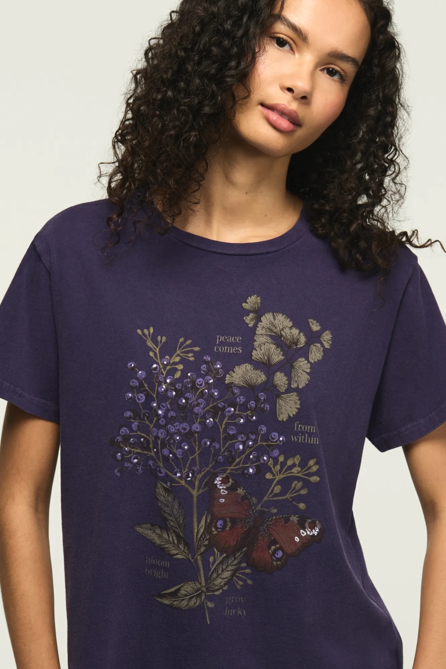 BOTANICAL BOYFRIEND TEE — PARACHUTE PURPLE — image 2