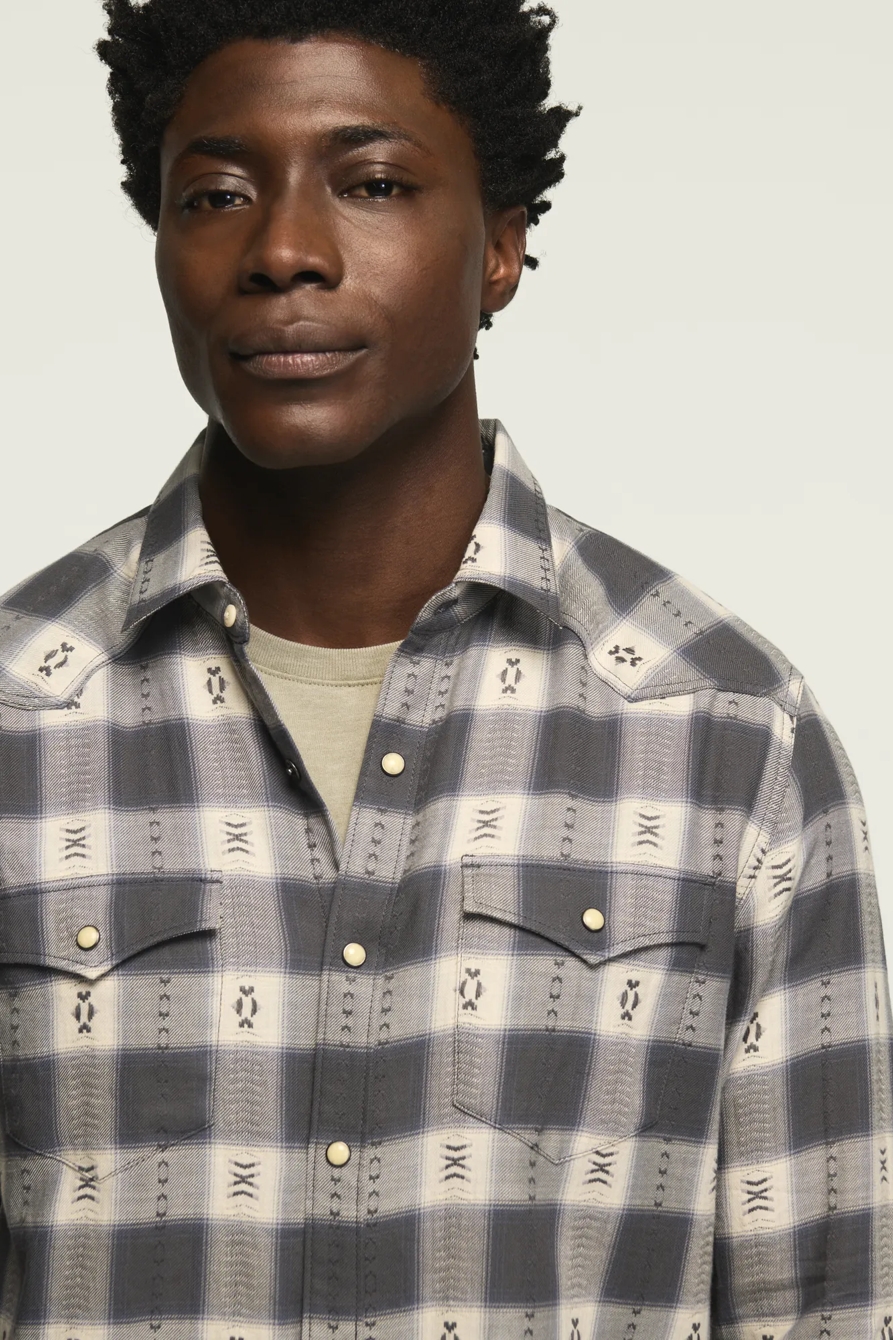 PLAID MESA WESTERN SHIRT — Grey Plaid — image 5