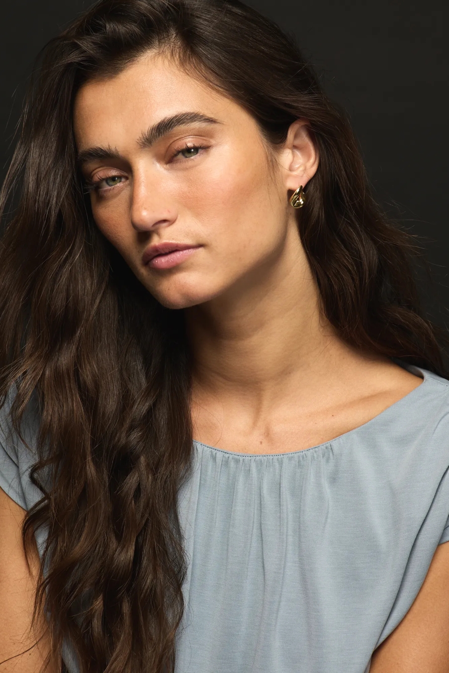 Gold Hoop Earrings — GOLD — image 2