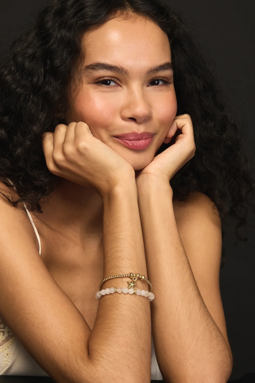 Beaded Starfish Bracelet Set — GOLD — image 1