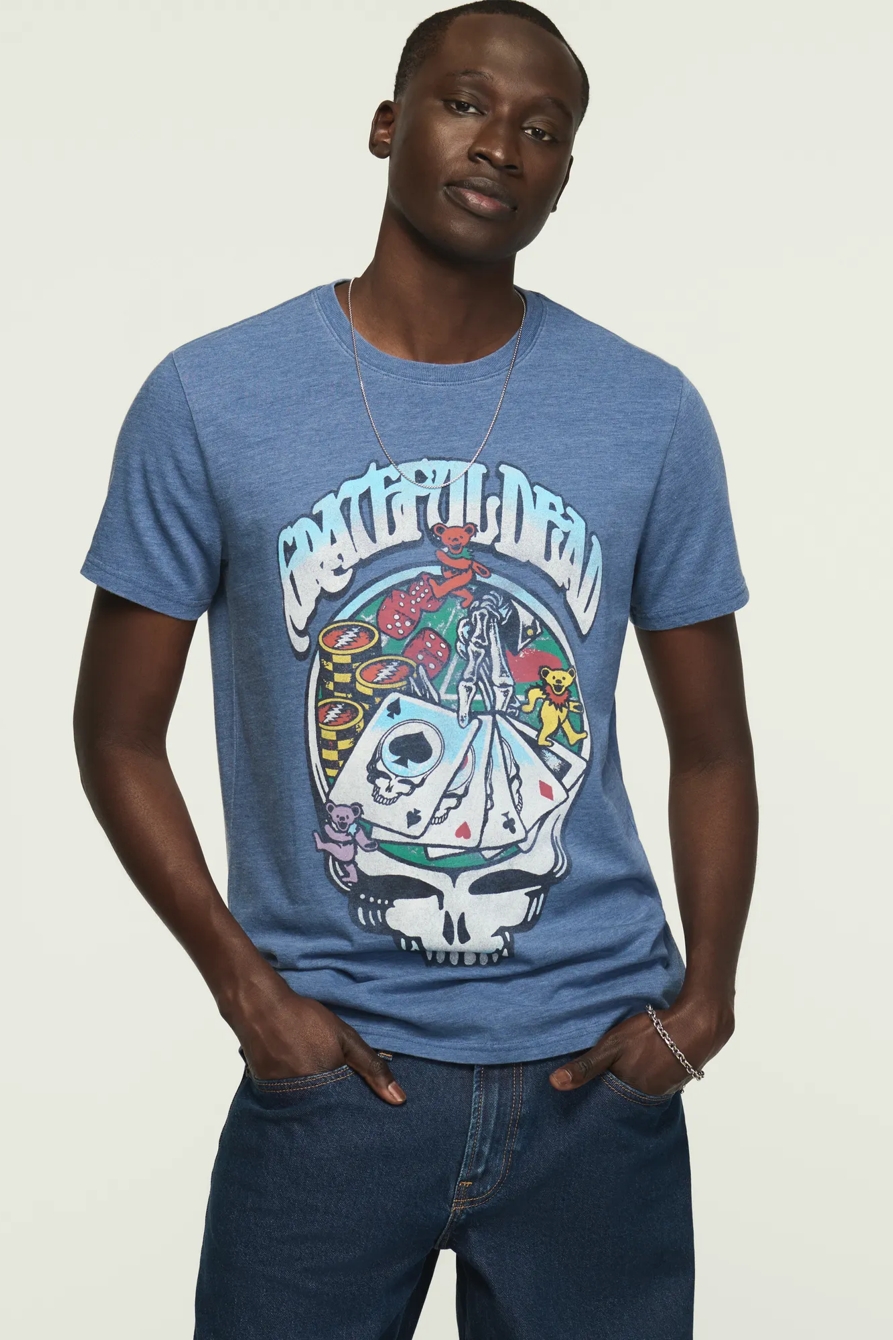 GRATEFUL DEAD POKER TEE — TRUE NAVY — image 1