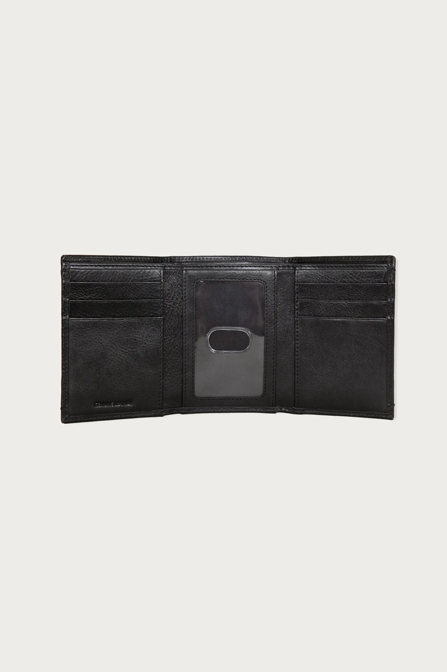 Smooth Leather Trifold Wallet — BLACK — image 3