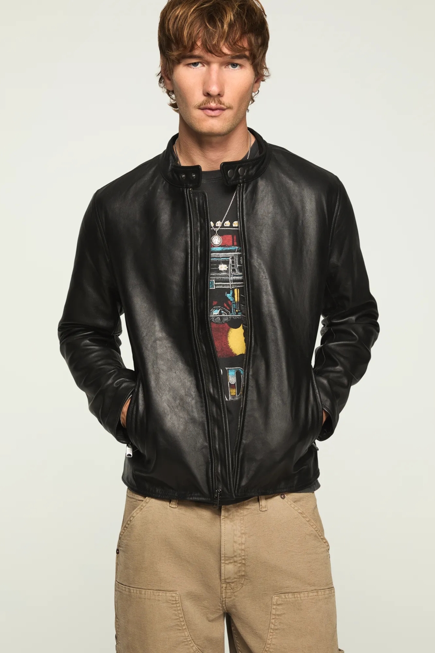 CLEAN LEATHER BONNEVILLE JACKET — #001 BLACK — image 1