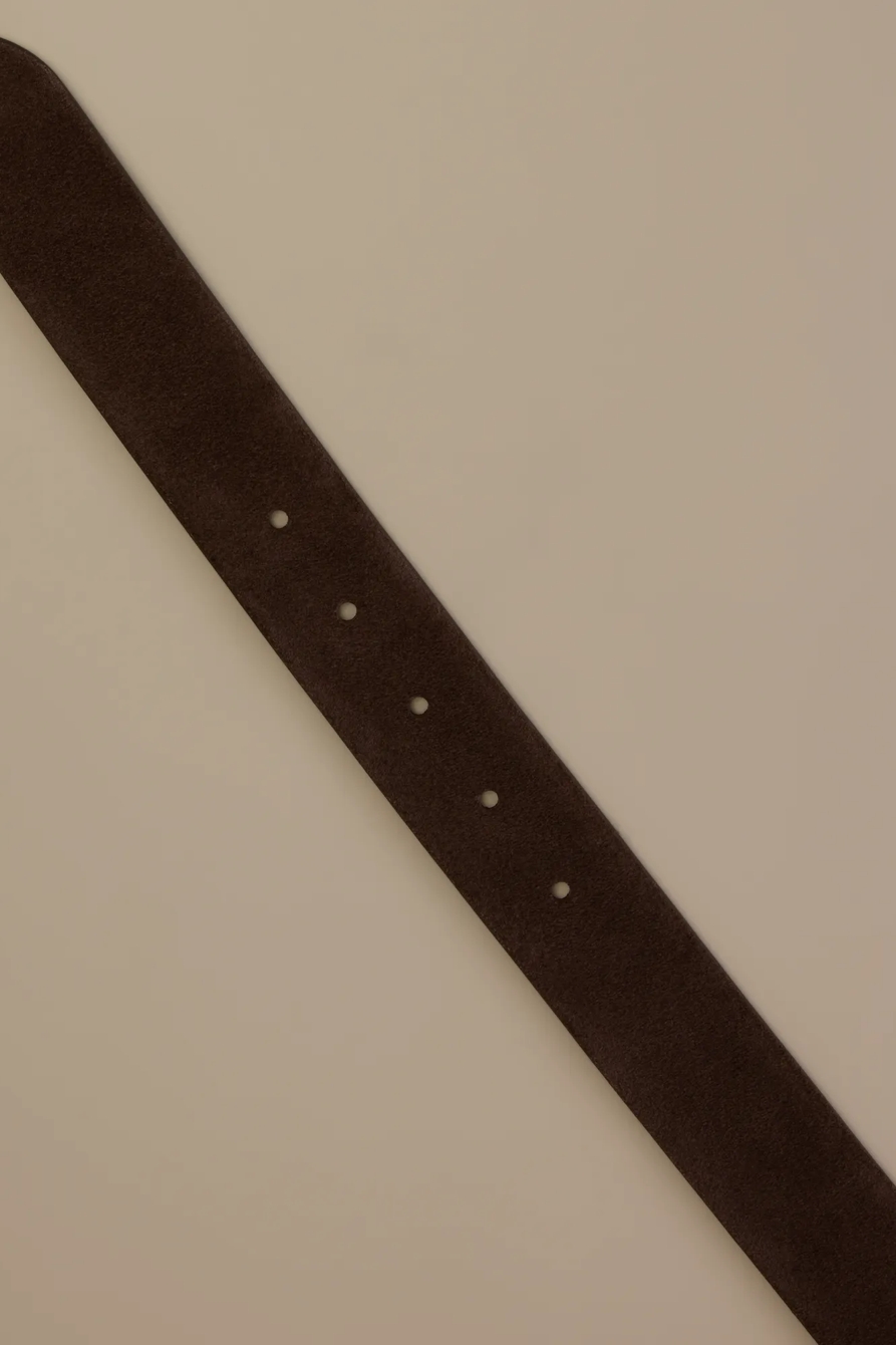 Double Keeper Suede Belt — BROWN — image 2