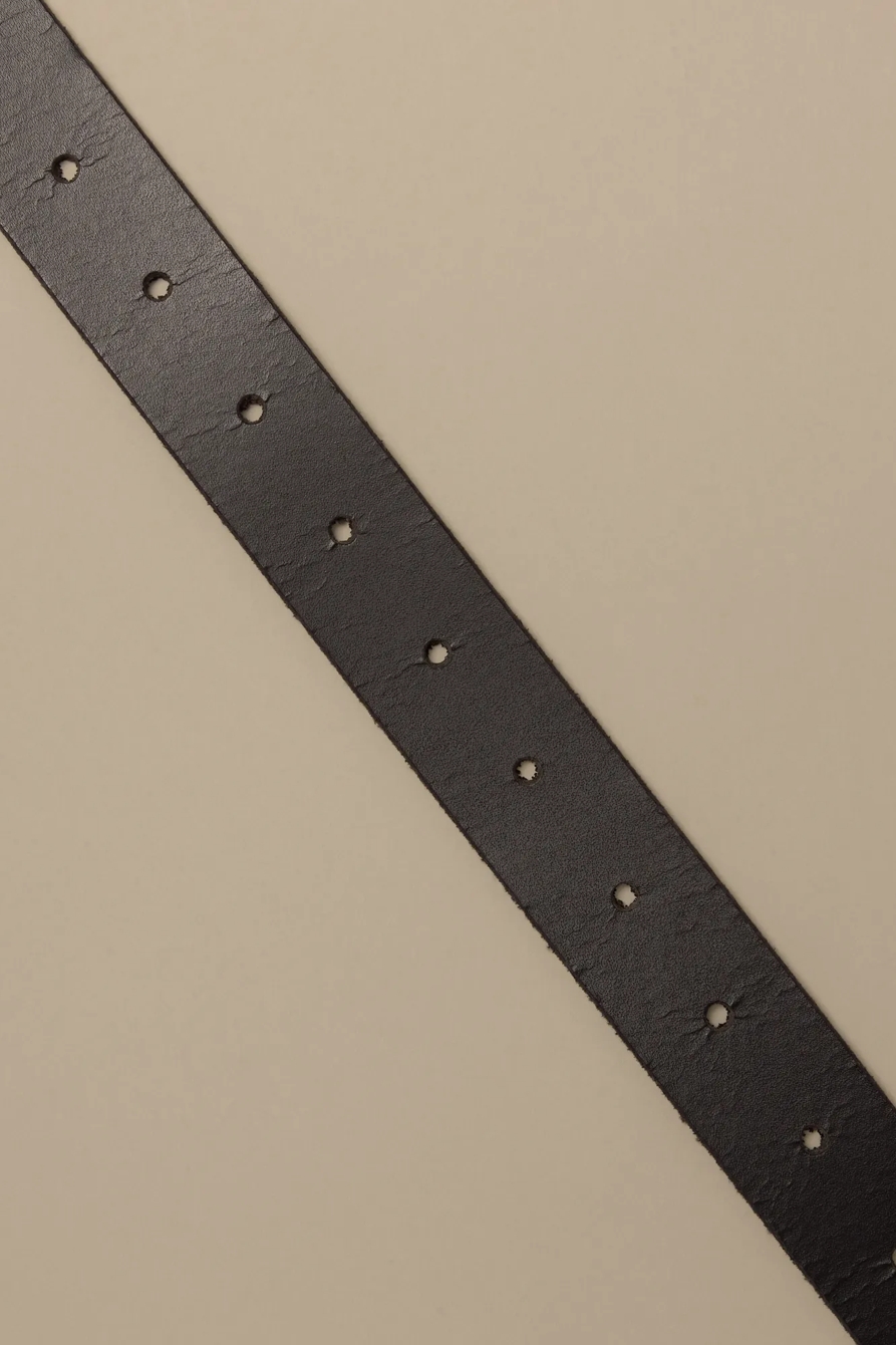 PULL THROUGH LEATHER BELT — BLACK — image 2