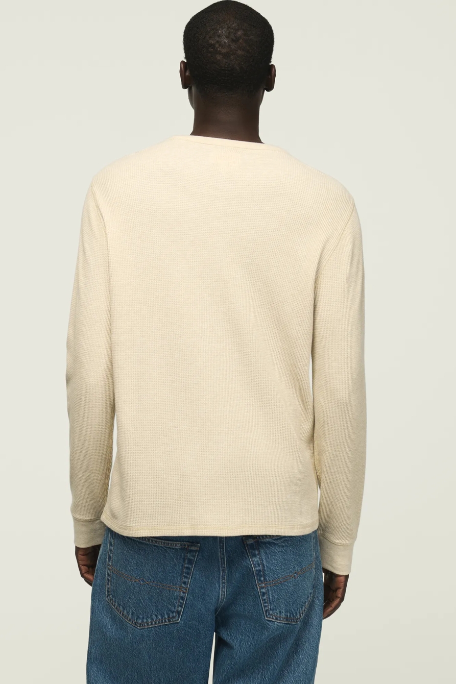 THERMAL LONG SLEEVE TEE — HEATHER OAT — image 3