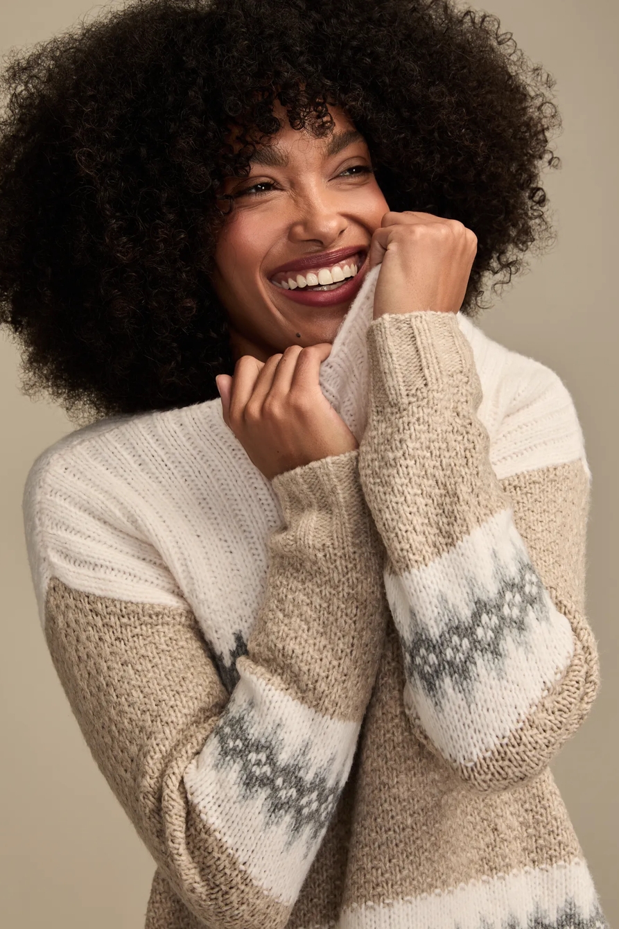 FAIRISLE BOATNECK — OAT MILK — image 2
