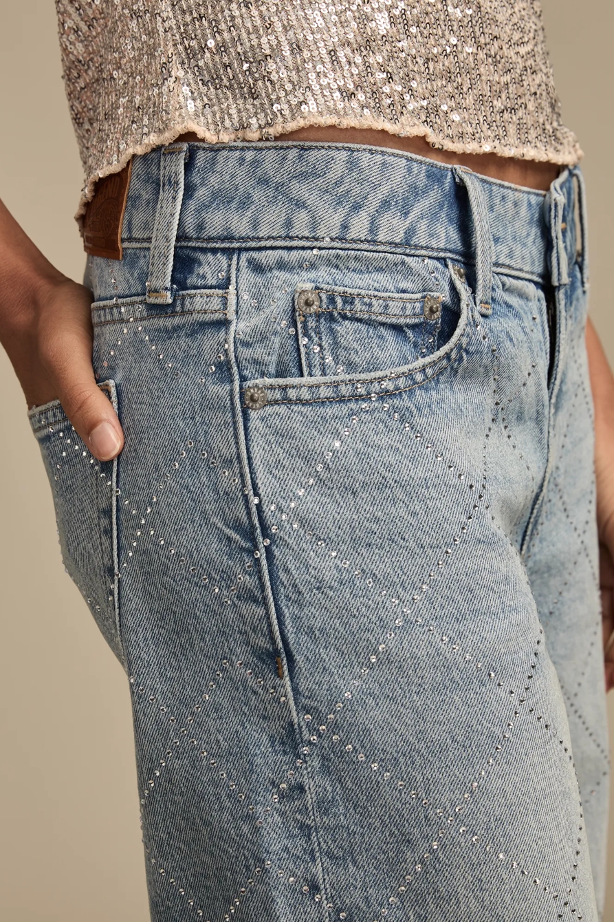 Lucky Legend Rhinestone Baggy — SNOW CONE WASH — image 3