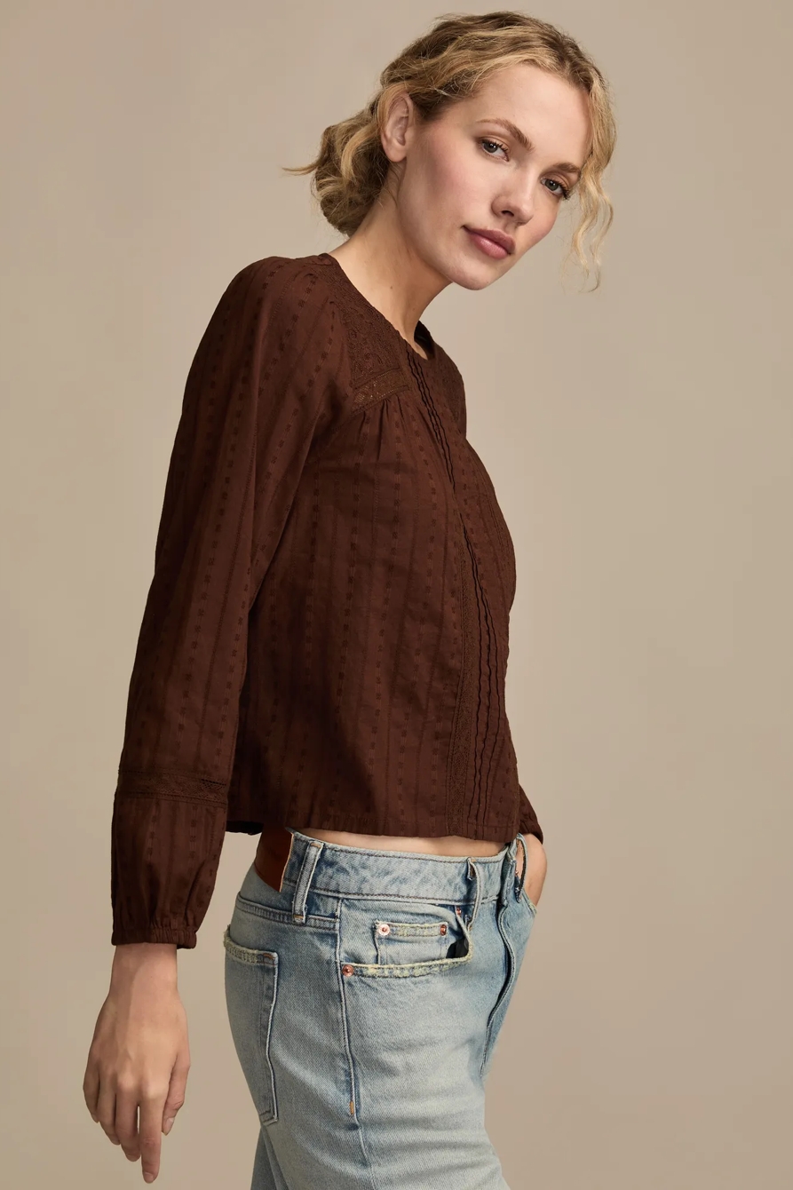LONG SLEEVE NOVELTY FEMME TOP — FRENCH ROAST — image 4