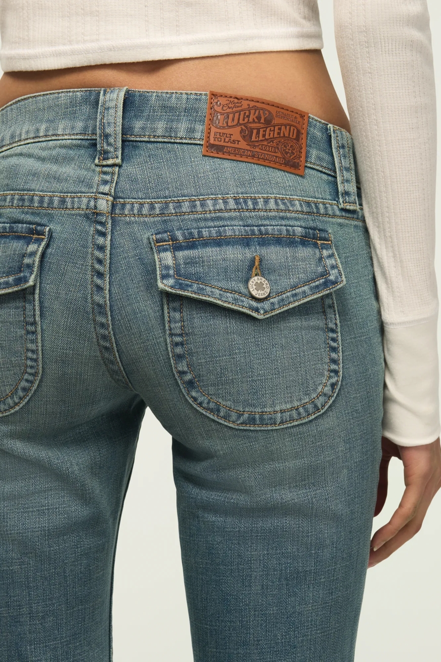 LUCKY LEGEND LOW RISE FLARE — POPULAR WASH — image 4