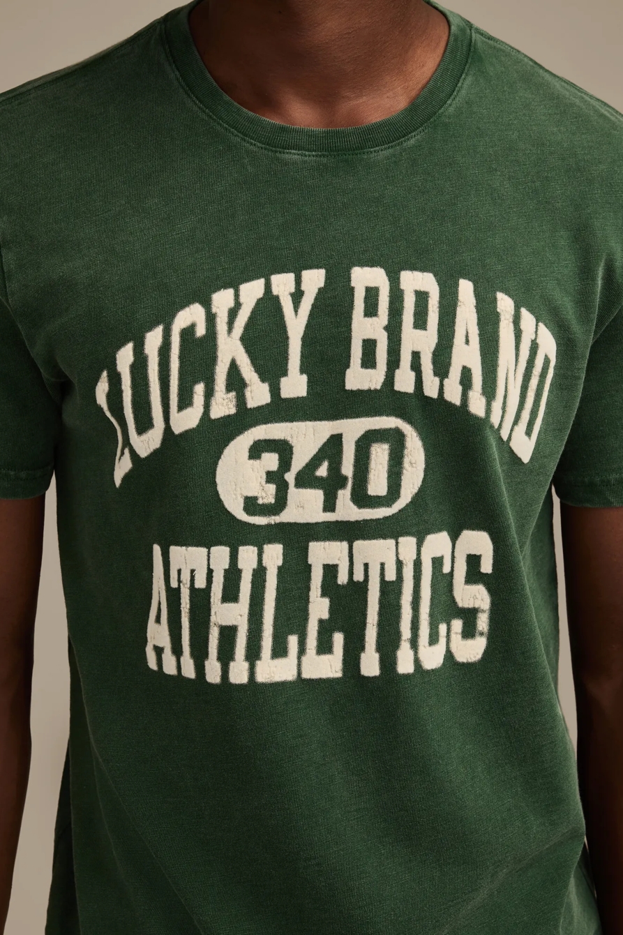 LUCKY ATHLETICS TEE — DARK GREEN — image 2