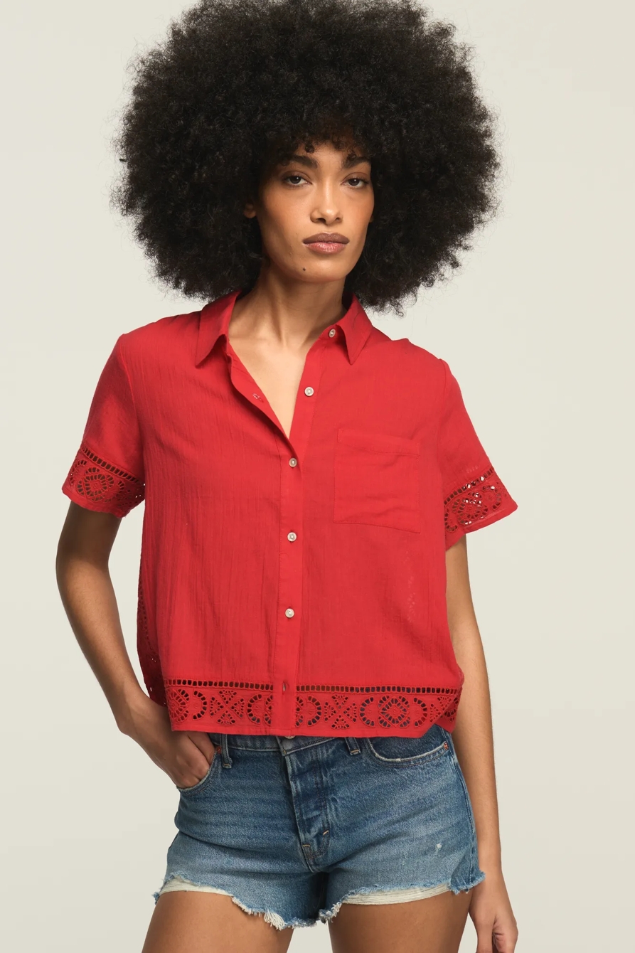 CUTWORK CAMP SHIRT — 636 RED — image 1