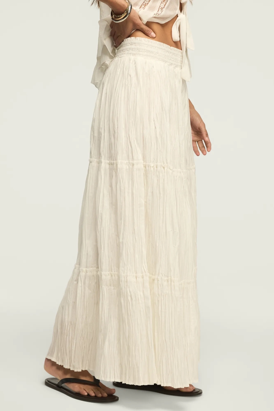 BROOMSTICK MAXI SKIRT — BRIGHT WHITE — image 4