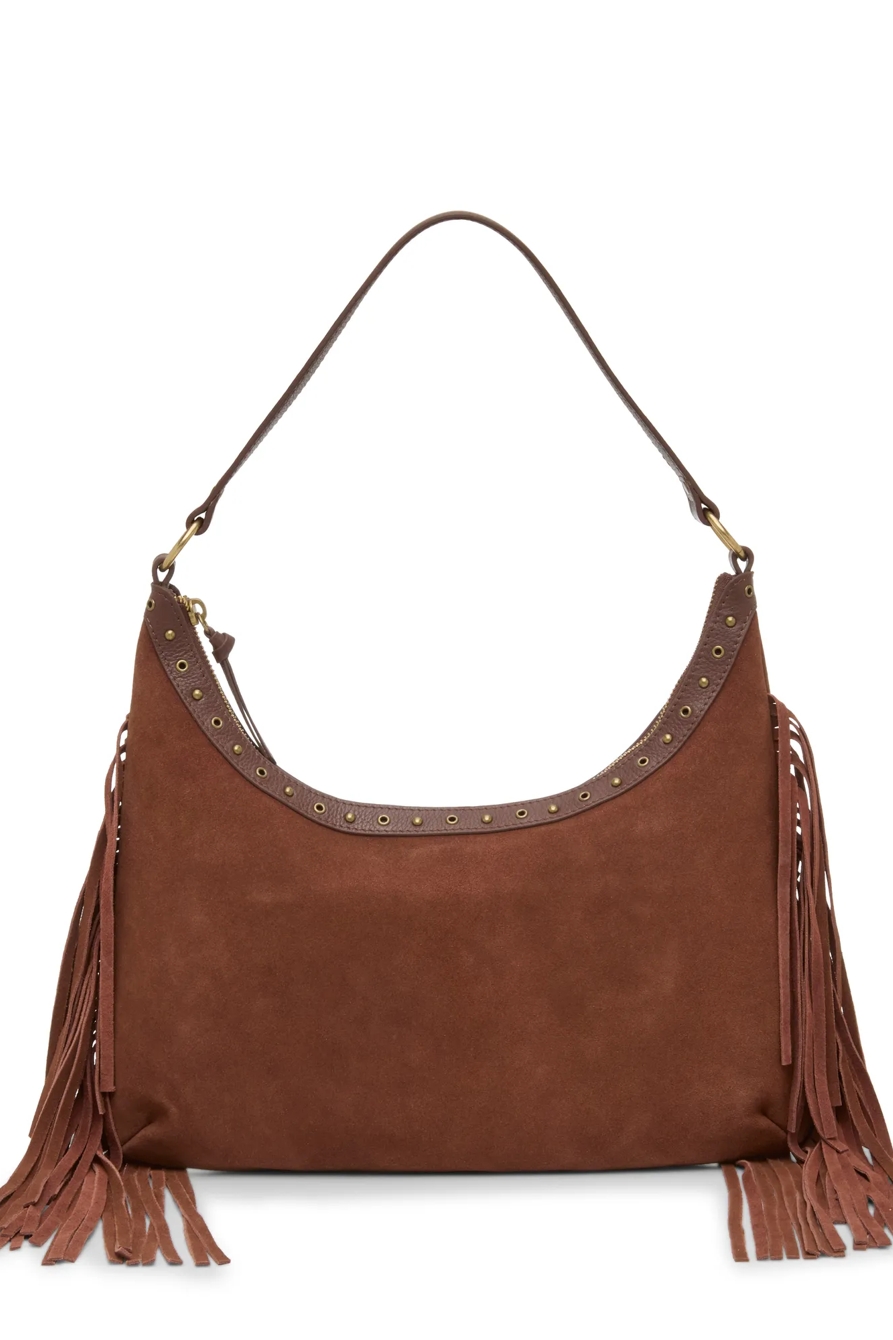 LUX FRINGE SHOULDER BAG — DARK CAPPUCINO — image 1