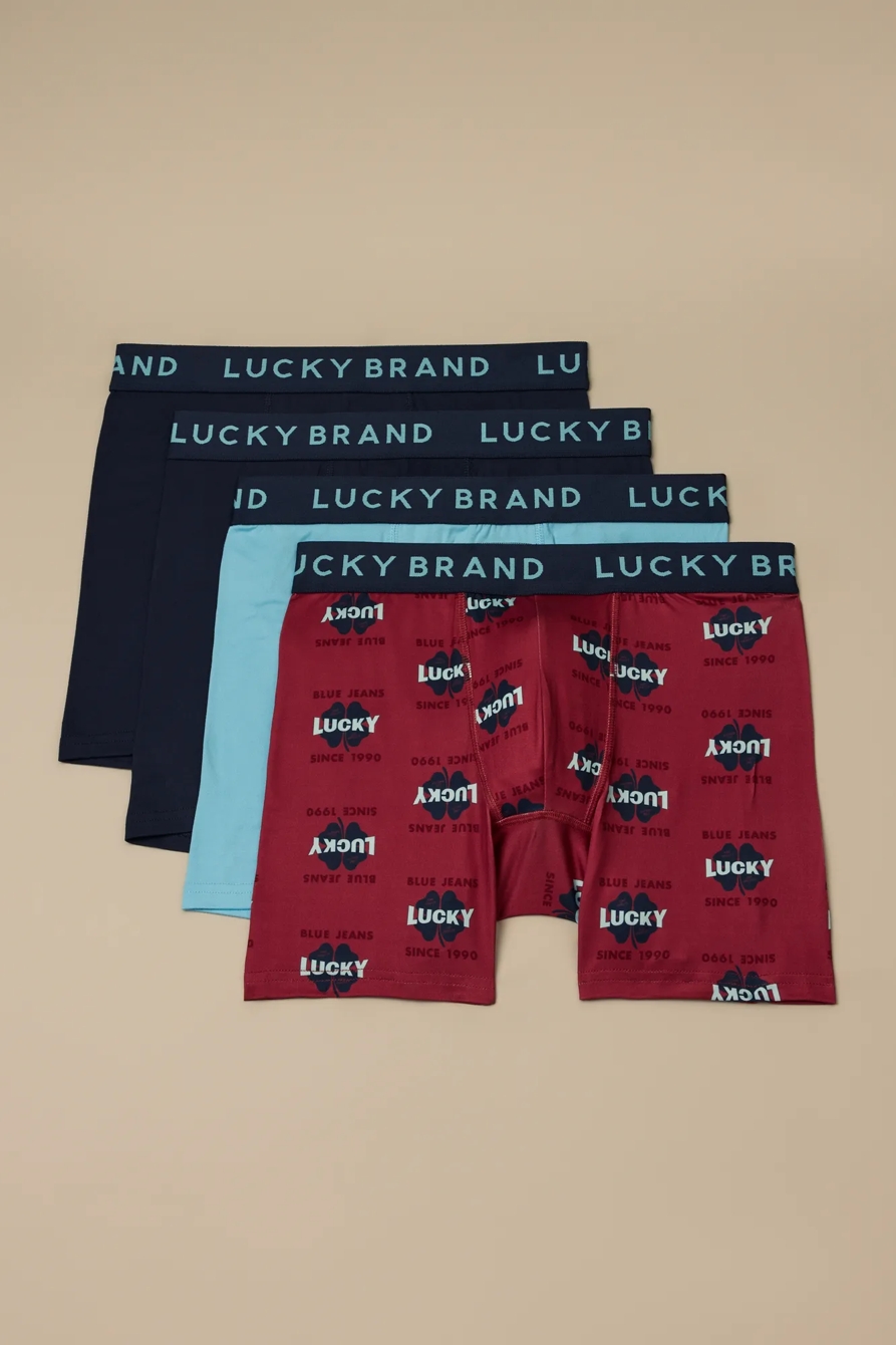 4 PACK ESSENTIAL SOFT BOXER BRIEFS — MULTI — image 1