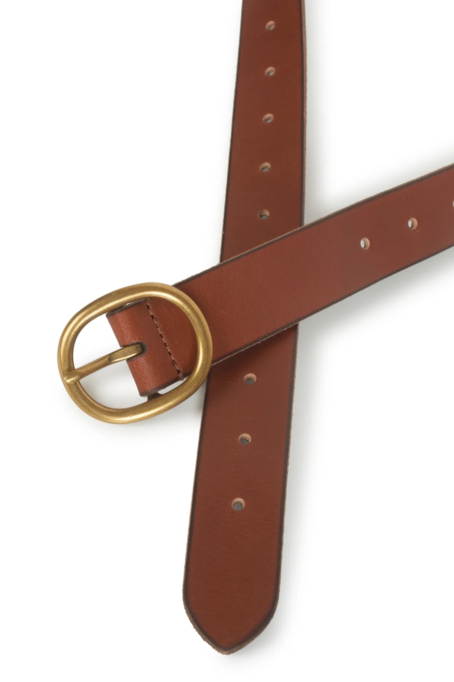 PULL THROUGH LEATHER BELT — BROWN — image 2