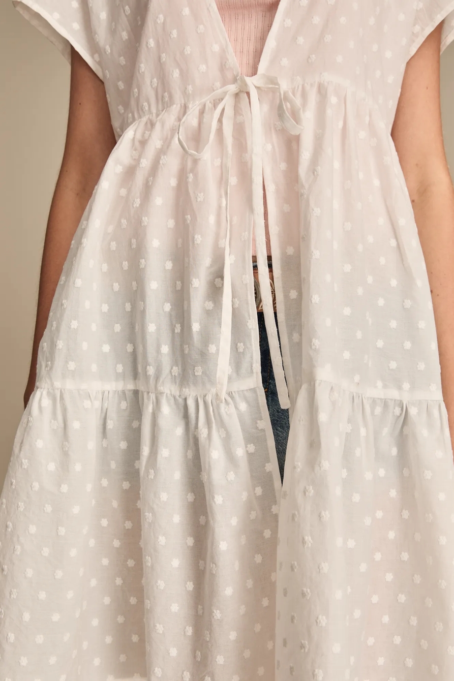 TEXTURED KIMONO — WHITE — image 4