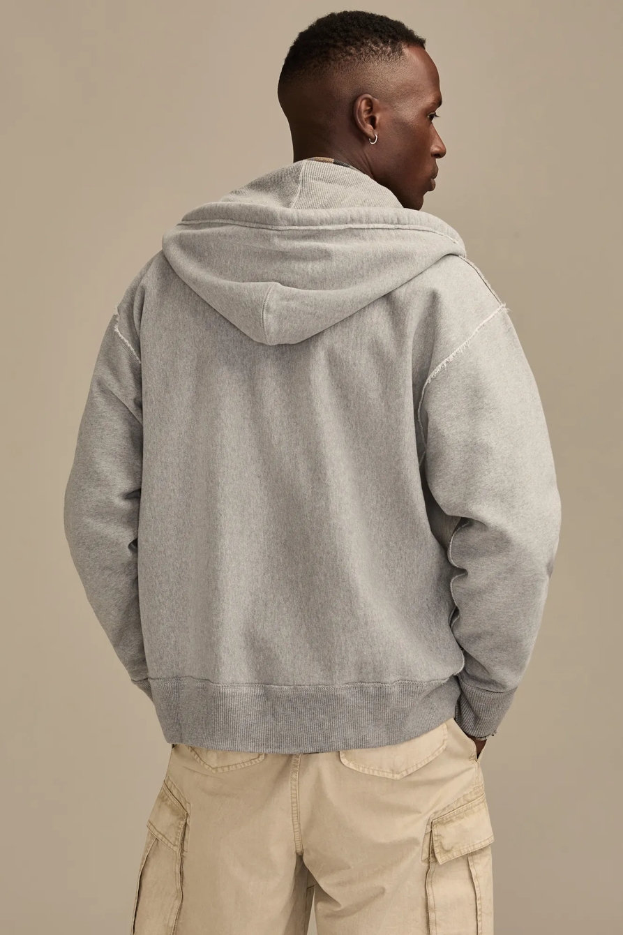 LUCKY FULL ZIP HOODIE — HEATHER GREY — image 3