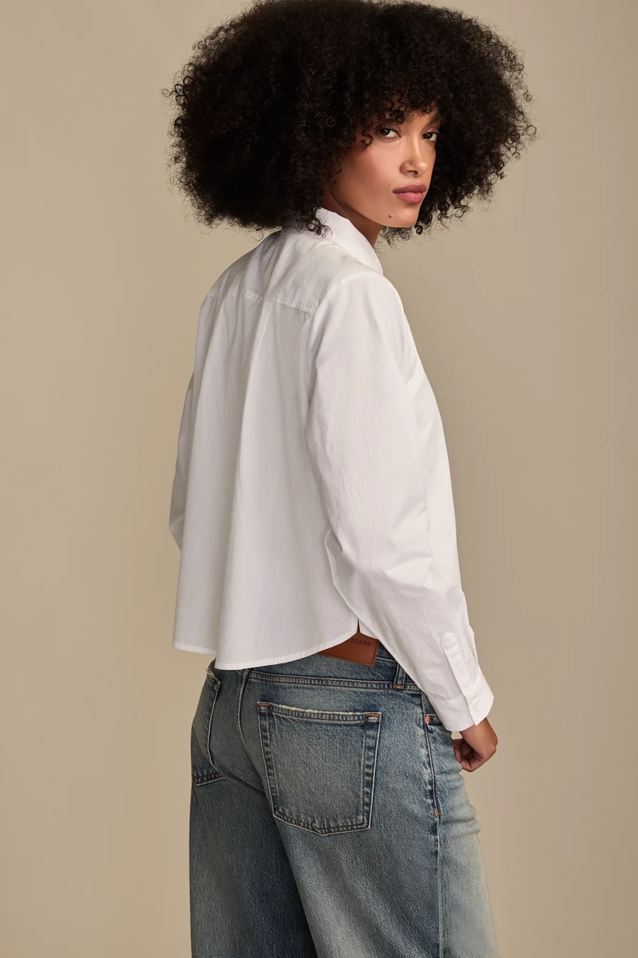 BEJEWELED BUTTON UP SHIRT — BRIGHT WHITE — image 3