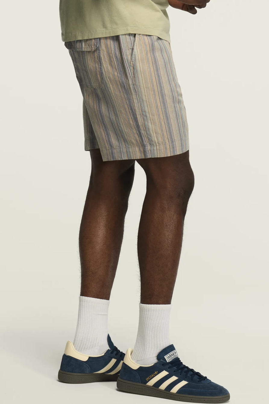7 INCH LINEN PULL ON SHORT — BLUE MULTI — image 4