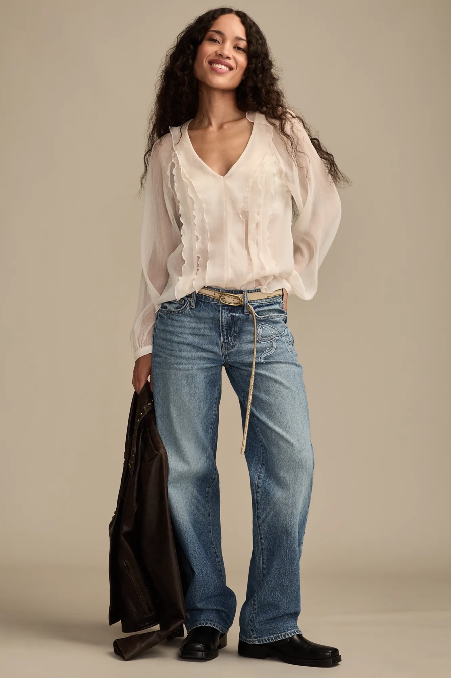 Lucky Legend Embellished Bow Baggy — BOW DOWN WASH — image 2