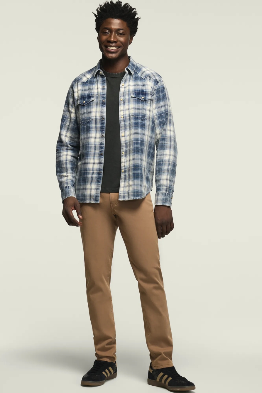 INDIGO PLAID WESTERN SHIRT — INDIGO PLAID — image 2