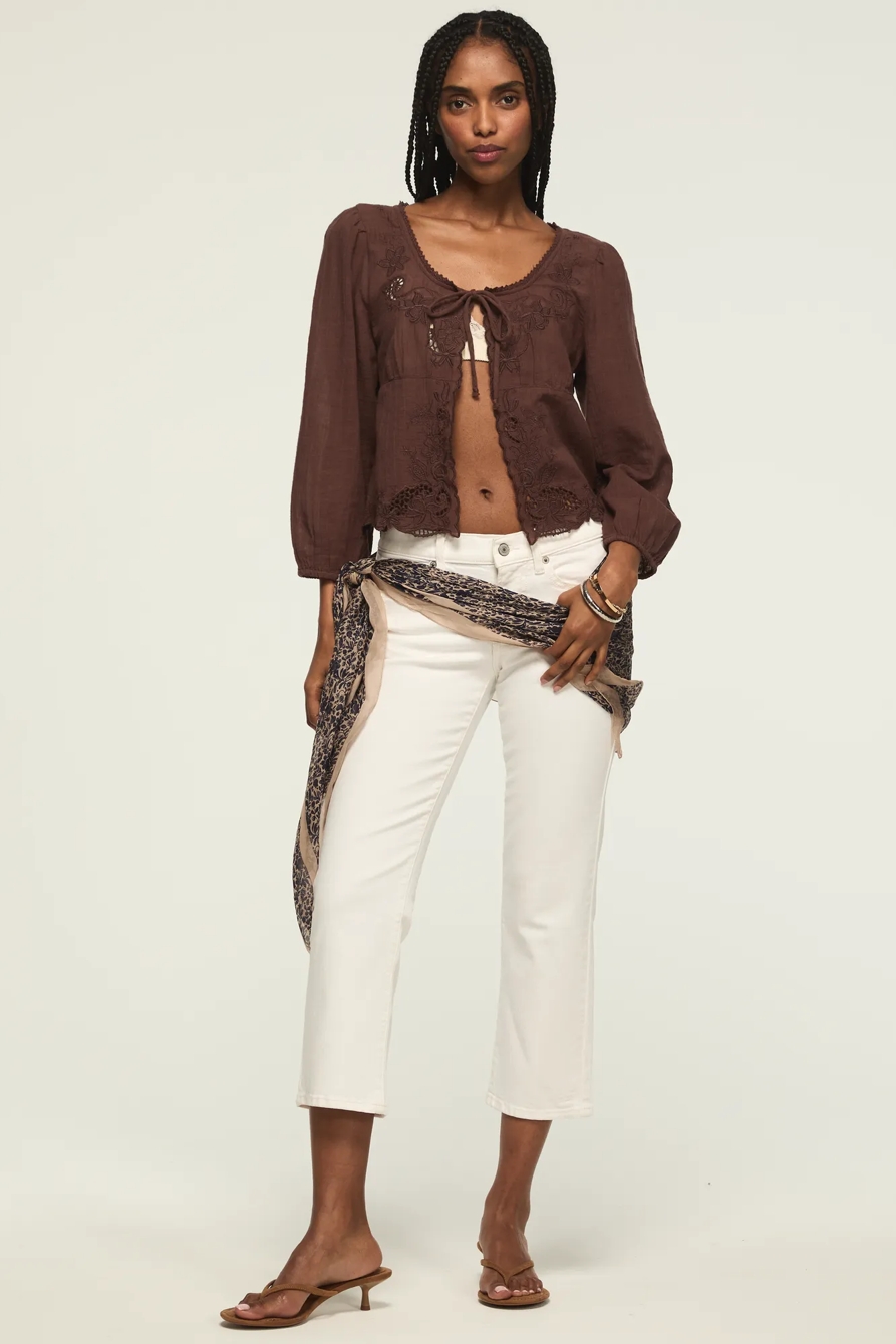 Mid Rise Sweet Crop — CLOUDY DAYS WASH — image 1