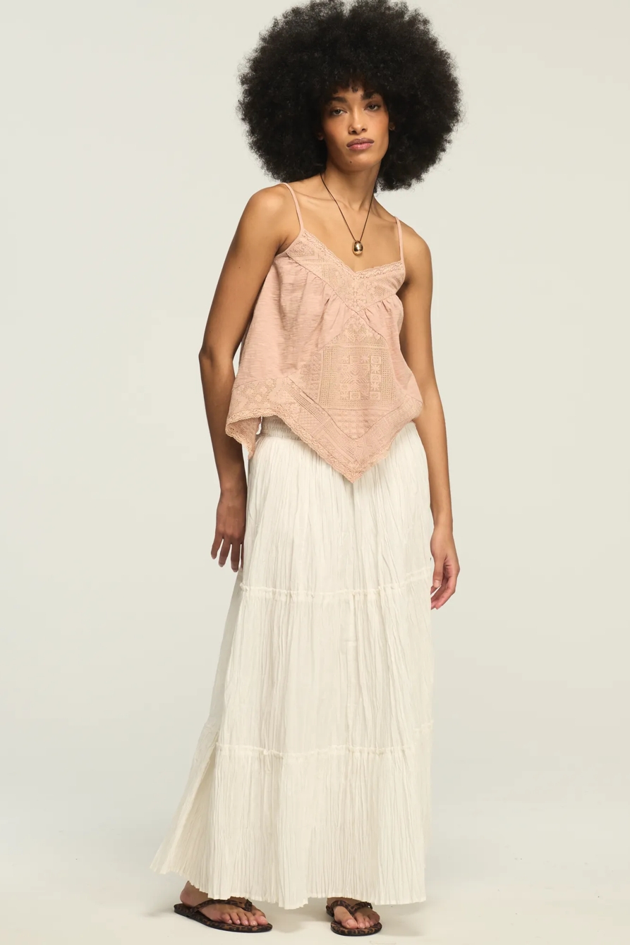 CROCHET TRIM HANDKERCHIEF TANK — MAHOGANY ROSE — image 5