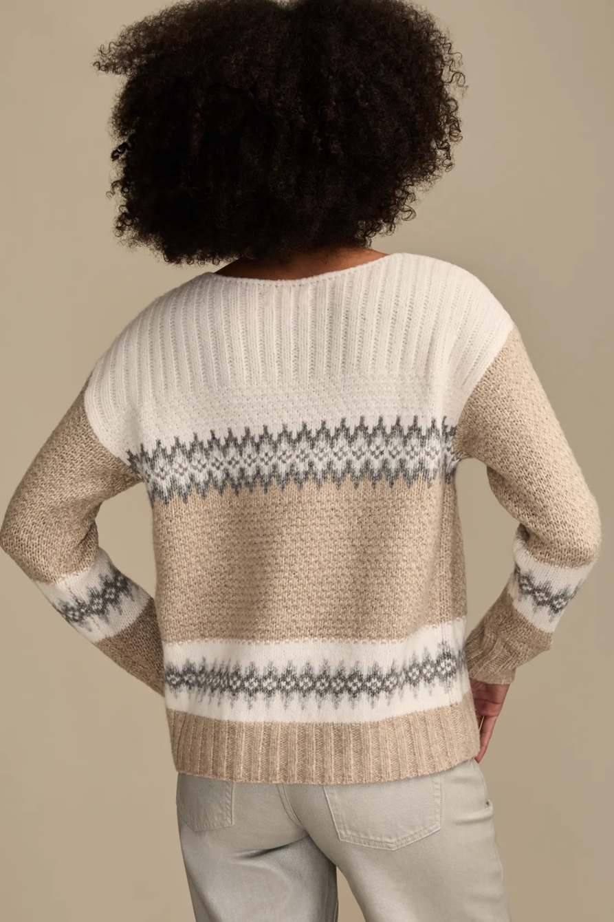 FAIRISLE BOATNECK — OAT MILK — image 3