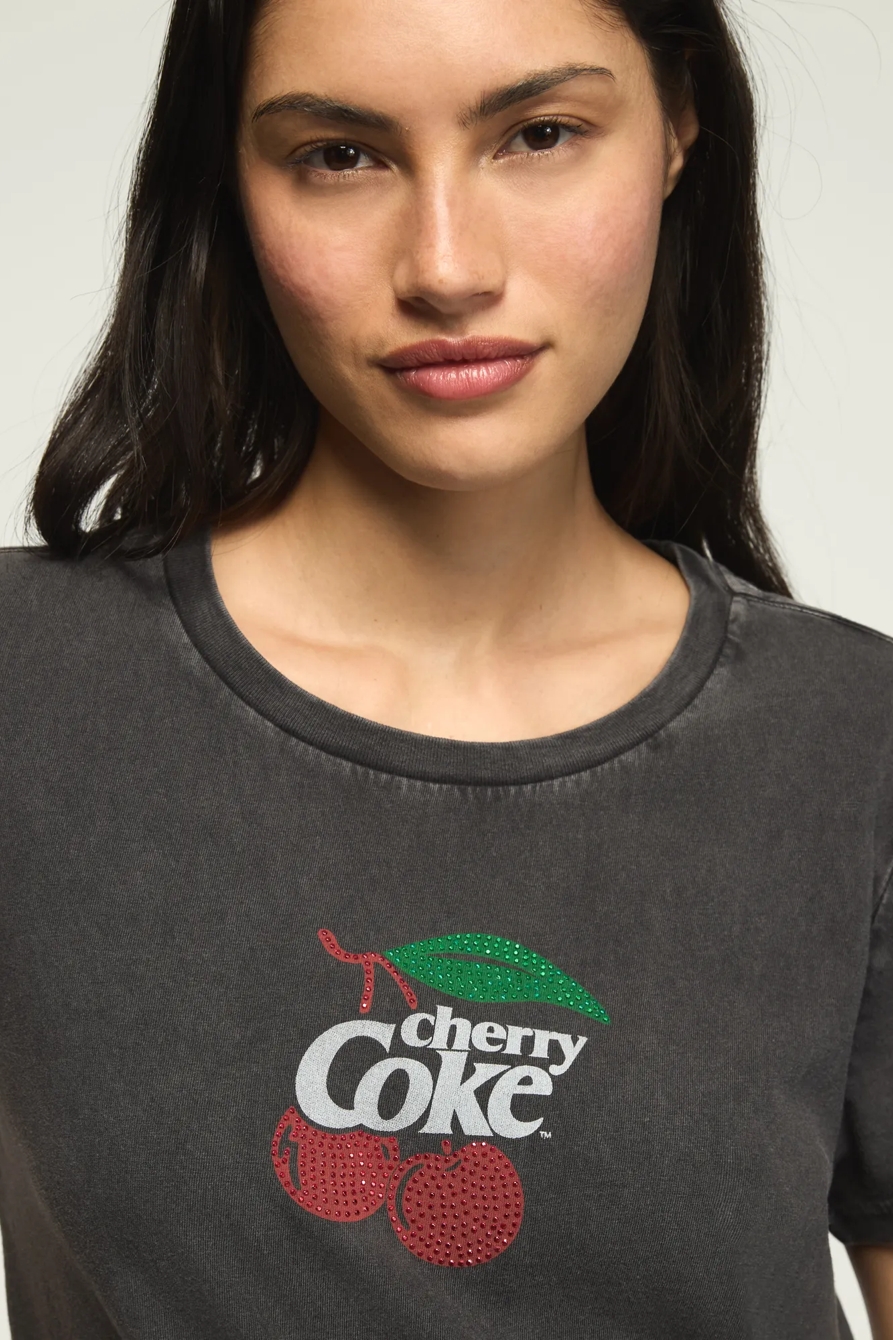 EMBELLISHED CHERRY COKE CLASSIC CREW — CAVIAR — image 1