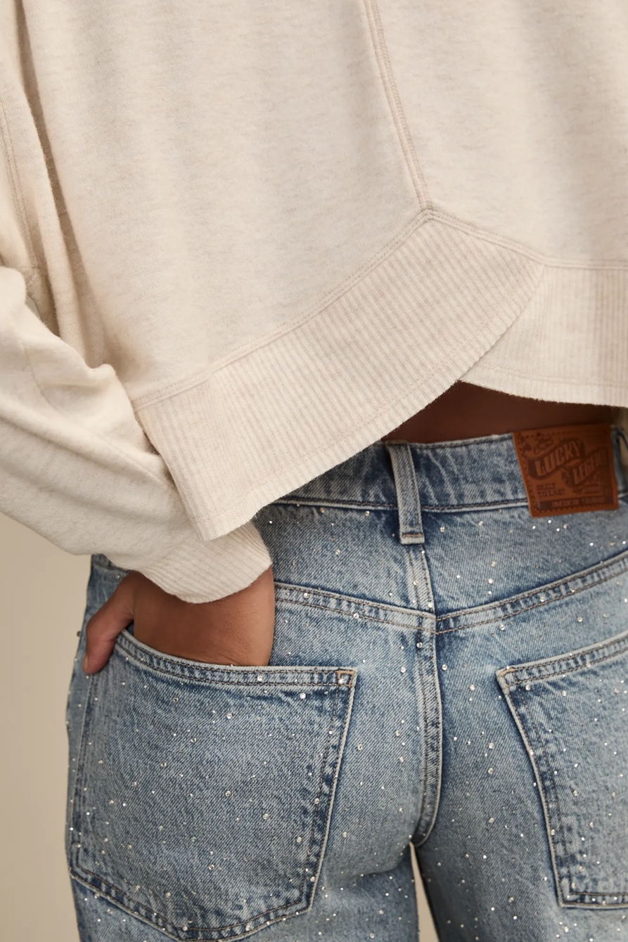 CLOUD EXPOSED SEAM TOP — STRAW HEATHER — image 3