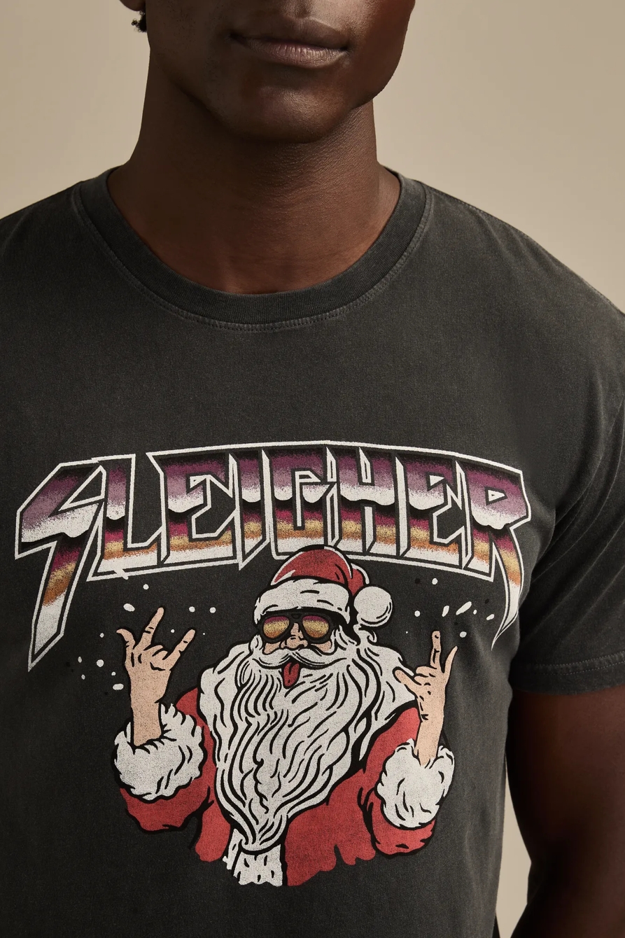 SLEIGHER SANTA TEE — JET BLACK — image 2