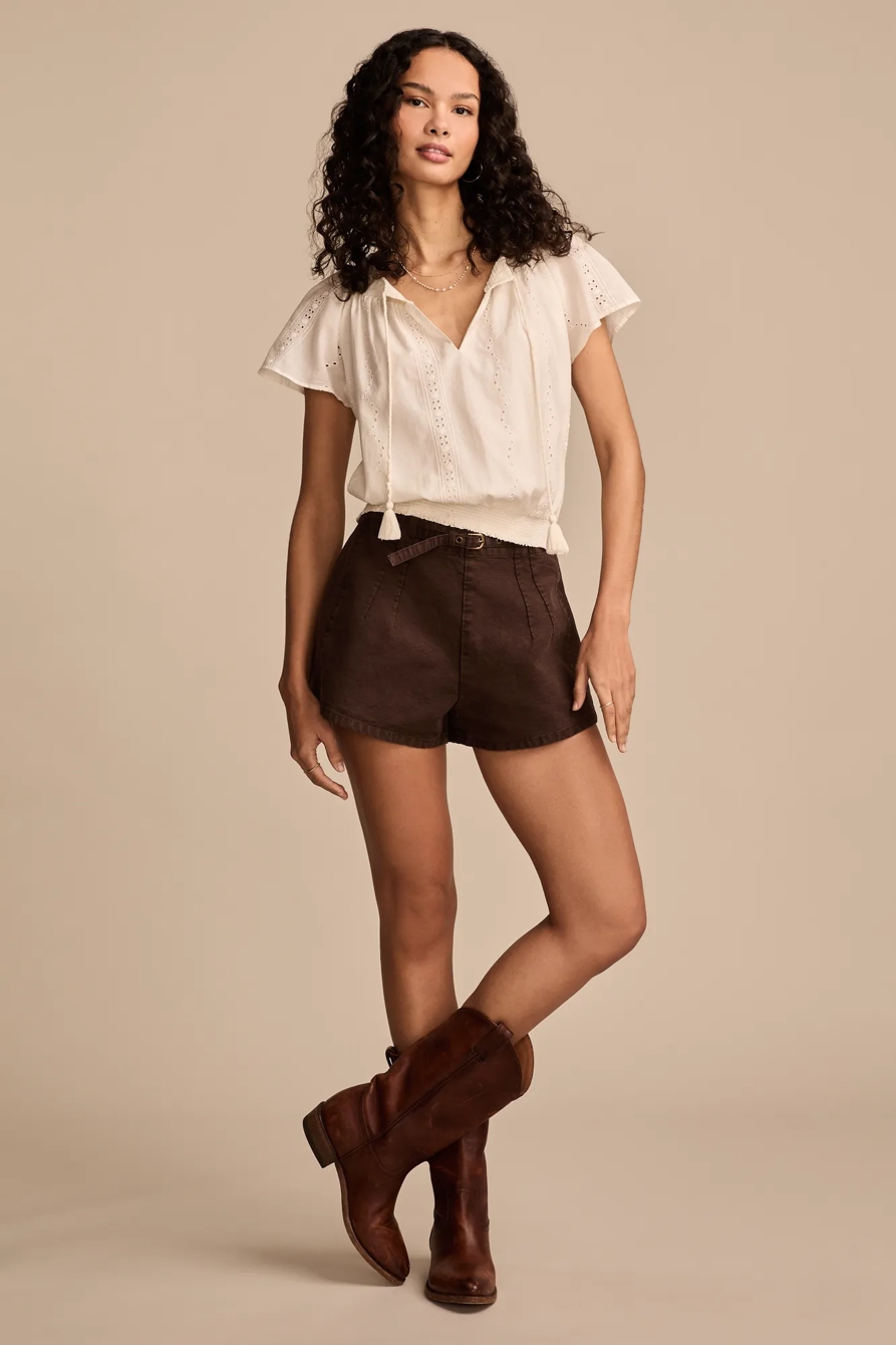 FLUTTER SLEEVE TOP — TOFU — image 5