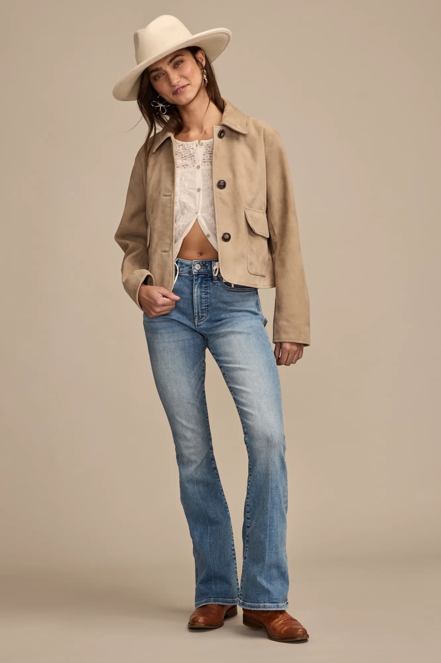SUEDE LEATHER JACKET — DARK CREAM — image 2