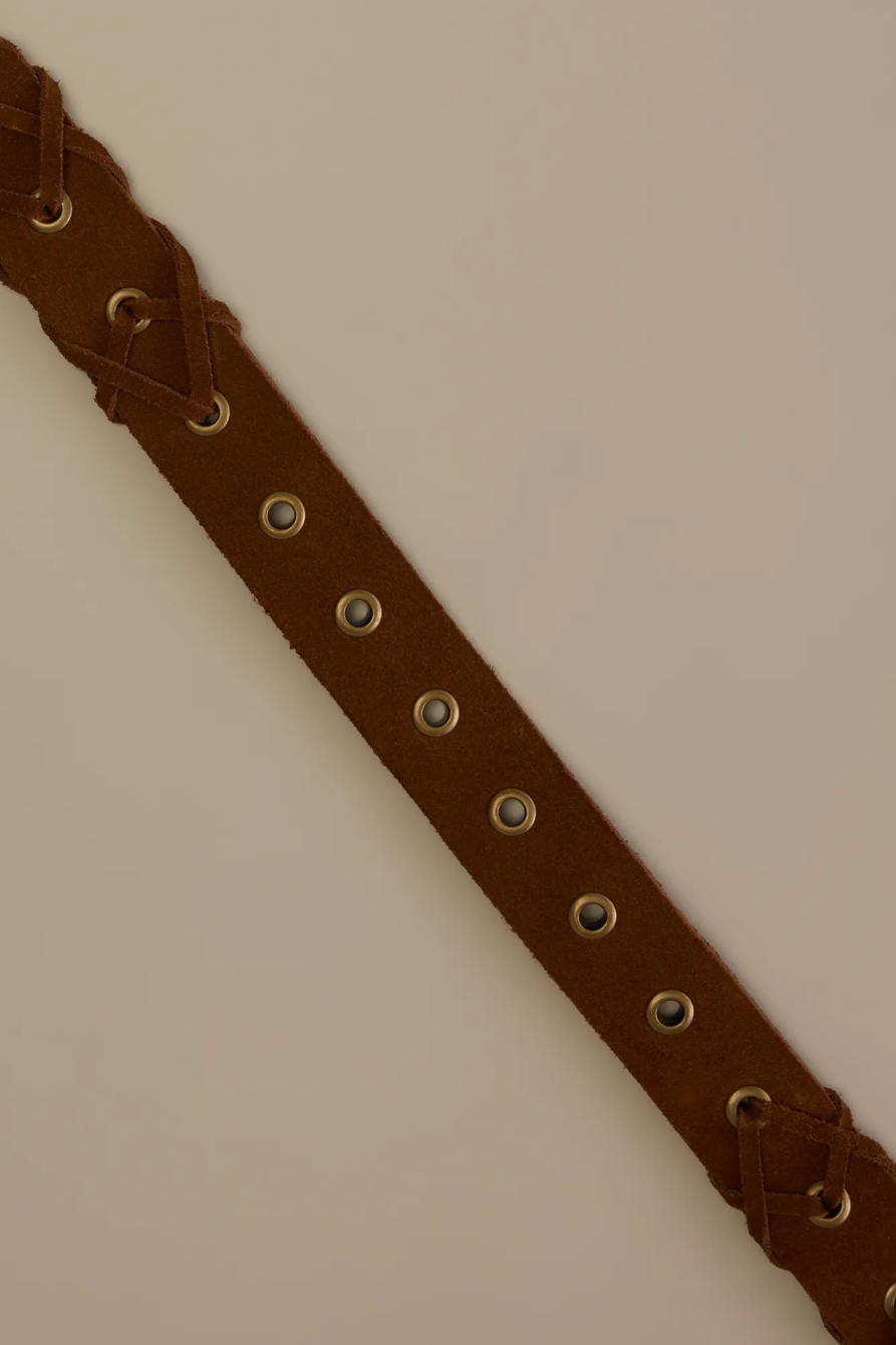SUEDE LACED BELT — BROWN — image 2