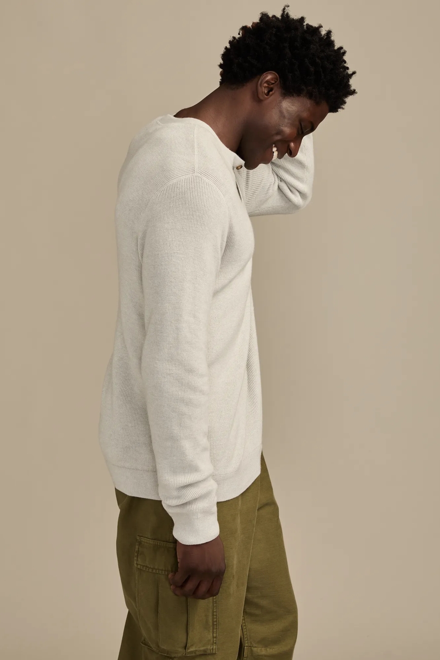 HENLEY PULLOVER — LIGHT HEATHER GREY — image 4
